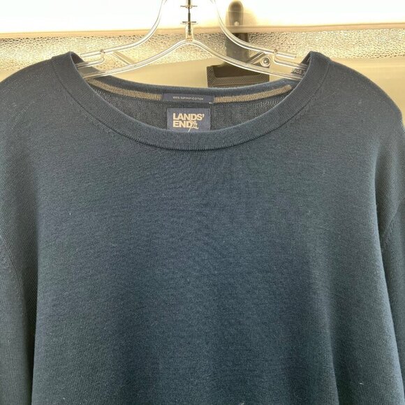 Lands' End Men's Long Sleeve Pullover Sweater Navy Size Large - Picture 5 of 9